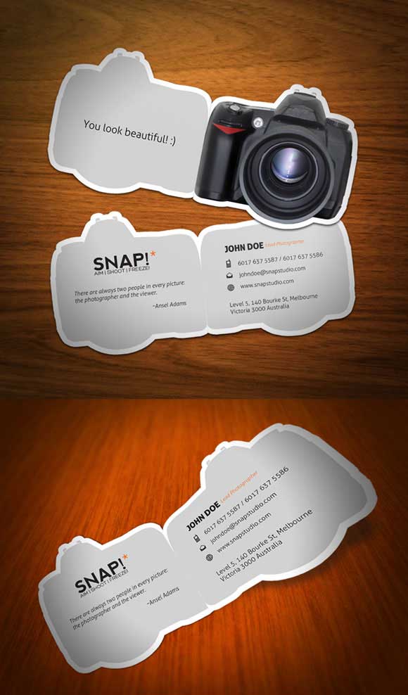 photographer business card designs