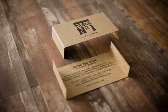  business card designs stand brown paper