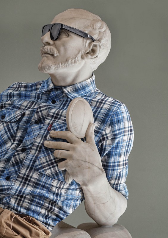 Classical sculptures dressed as hipsters look contemporary and totally badass