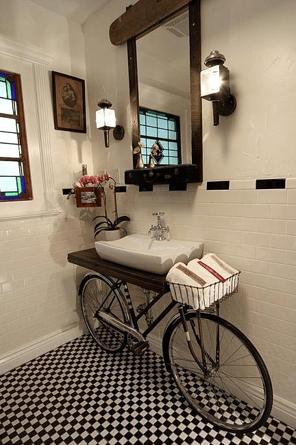 bicycle sink design bathroom wash funny clever bike